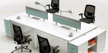 图 M办公家具组合办公桌椅工作位屏风办公桌4人简约职员桌 上海办公用品